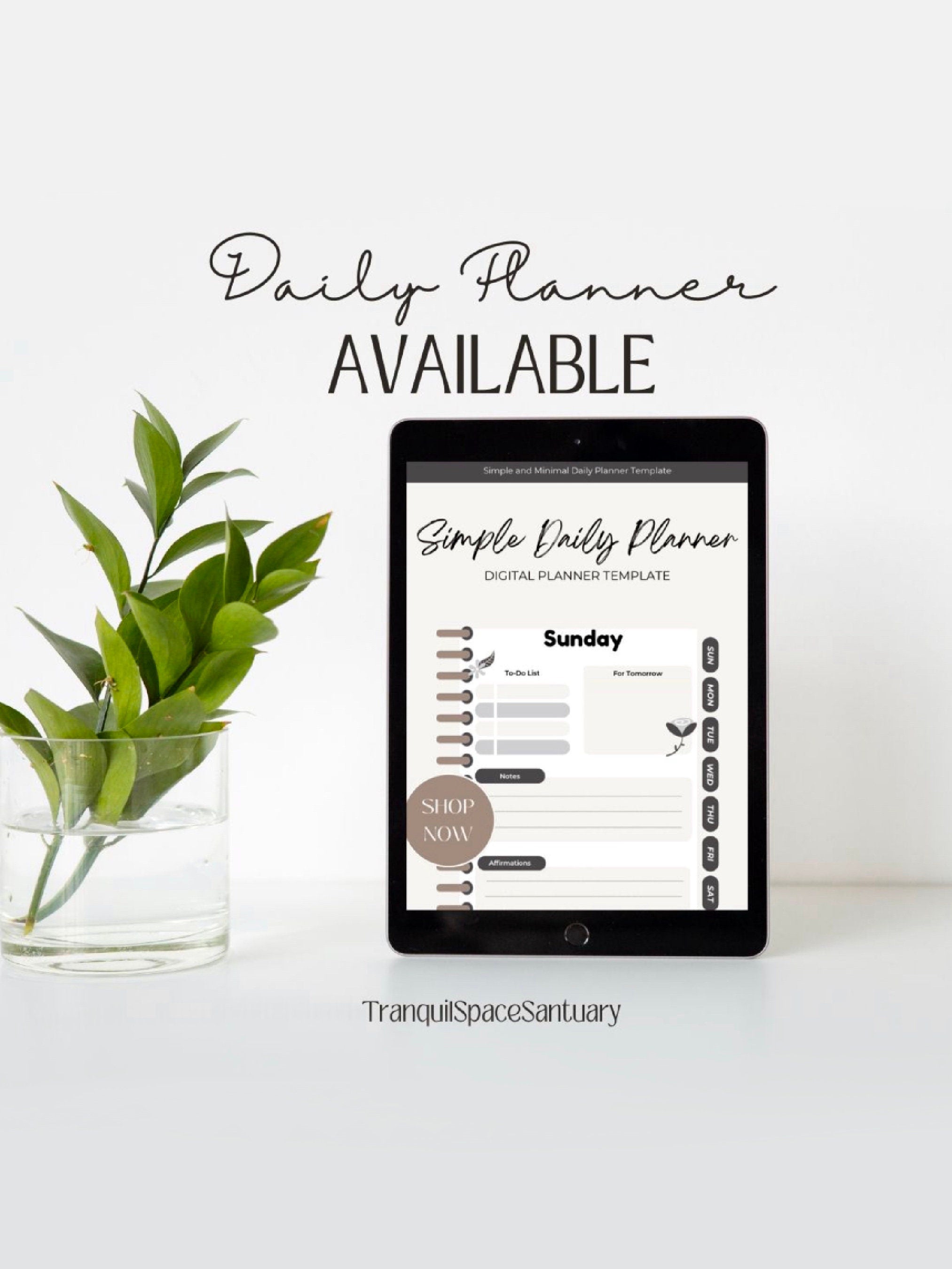 Minimalist Daily Planner Template: Simple Productivity (Digital Download)