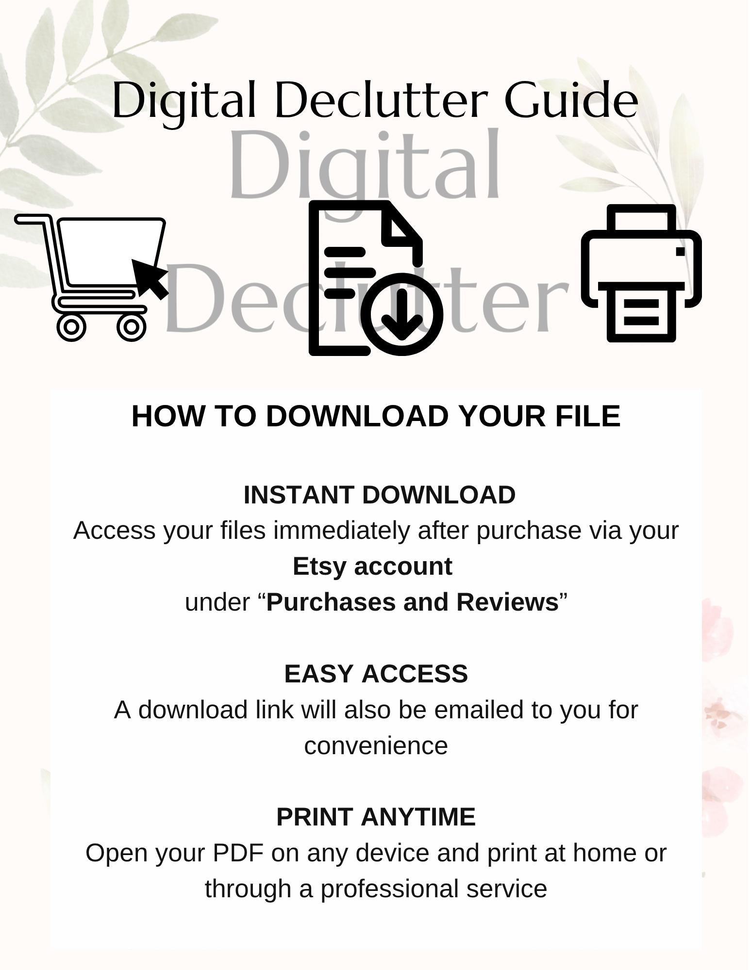 Digital Declutter Guide: Mind & Space Reset Workbook (PDF Download)