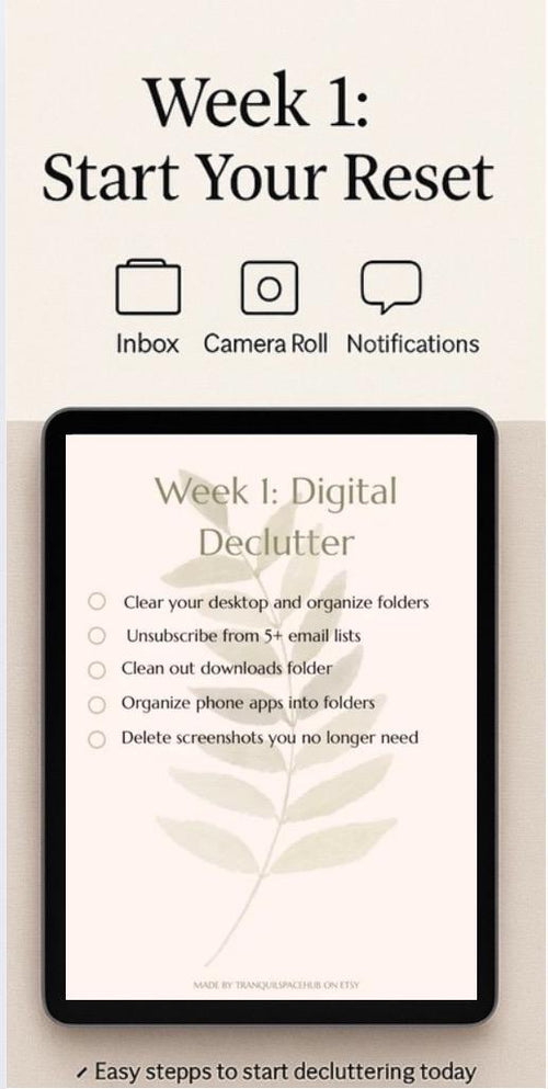 Digital Declutter Guide: Mind & Space Reset Workbook (PDF Download)