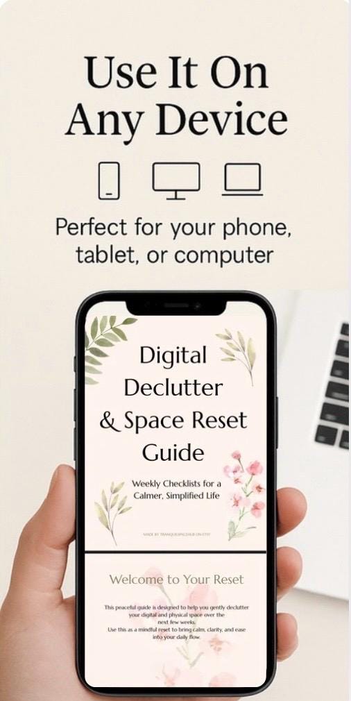Digital Declutter Guide: Mind & Space Reset Workbook (PDF Download)