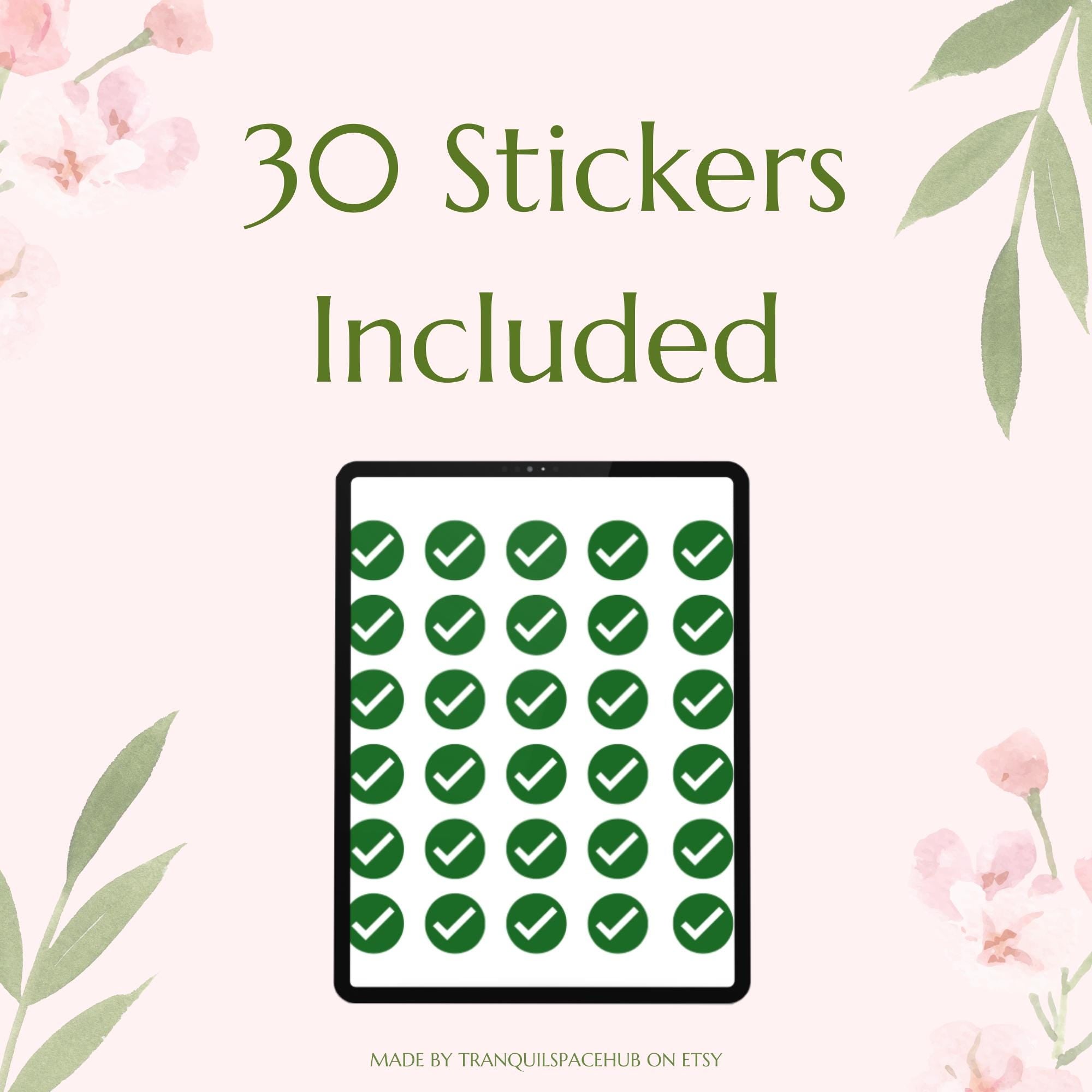 Minimalist Digital Planner Stickers: 150 Icons for GoodNotes, Notability (PDF, PNG)