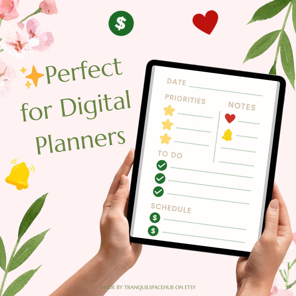 Minimalist Digital Planner Stickers: 150 Icons for GoodNotes, Notability (PDF, PNG)