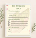 Tranquil Space Daily Planner | Morning Intentions, Self-Care Reset Sheet (Digital Download)