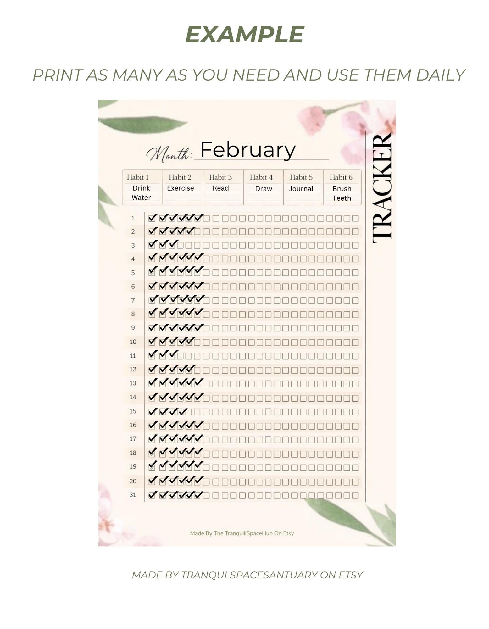 Editable Monthly Habit Tracker Printable- Stay Consistent in Style
