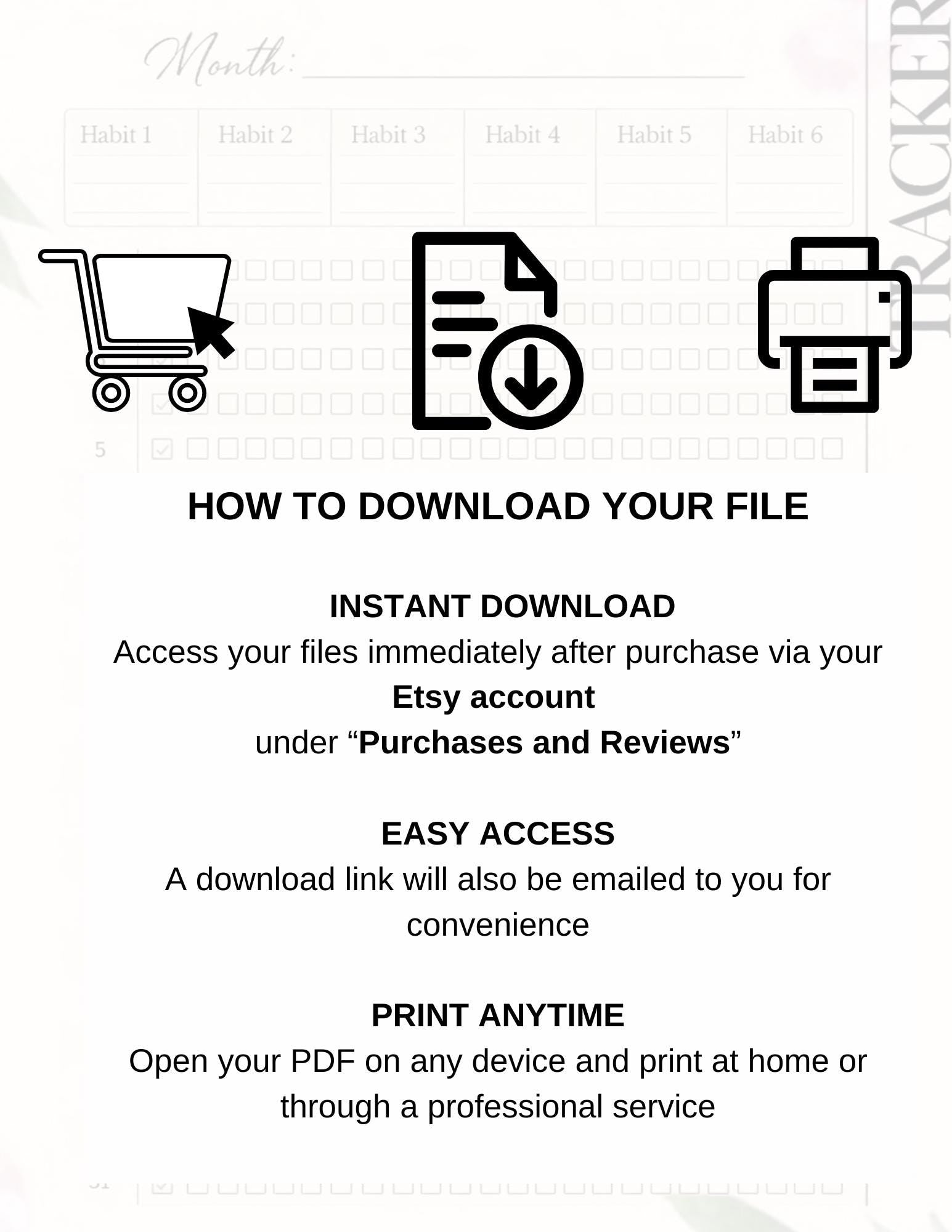 Editable Monthly Habit Tracker Printable- Stay Consistent in Style
