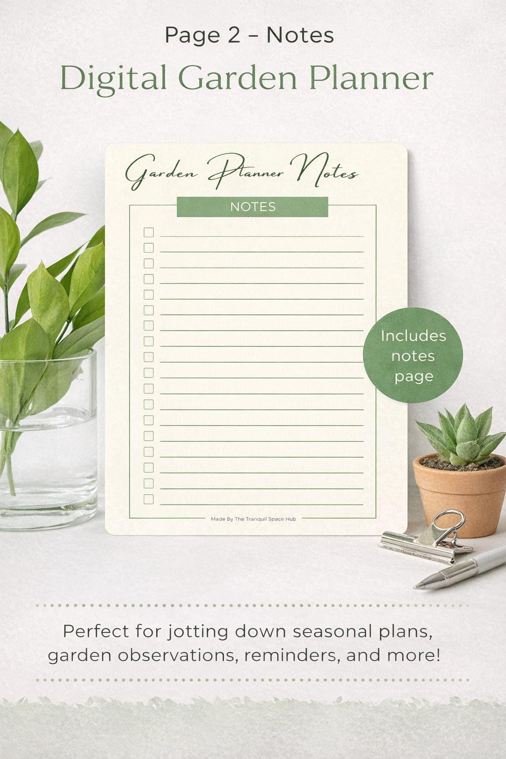 Monthly Garden Planner Printable | Botanical Plant Tracker, Journal (Digital Download)